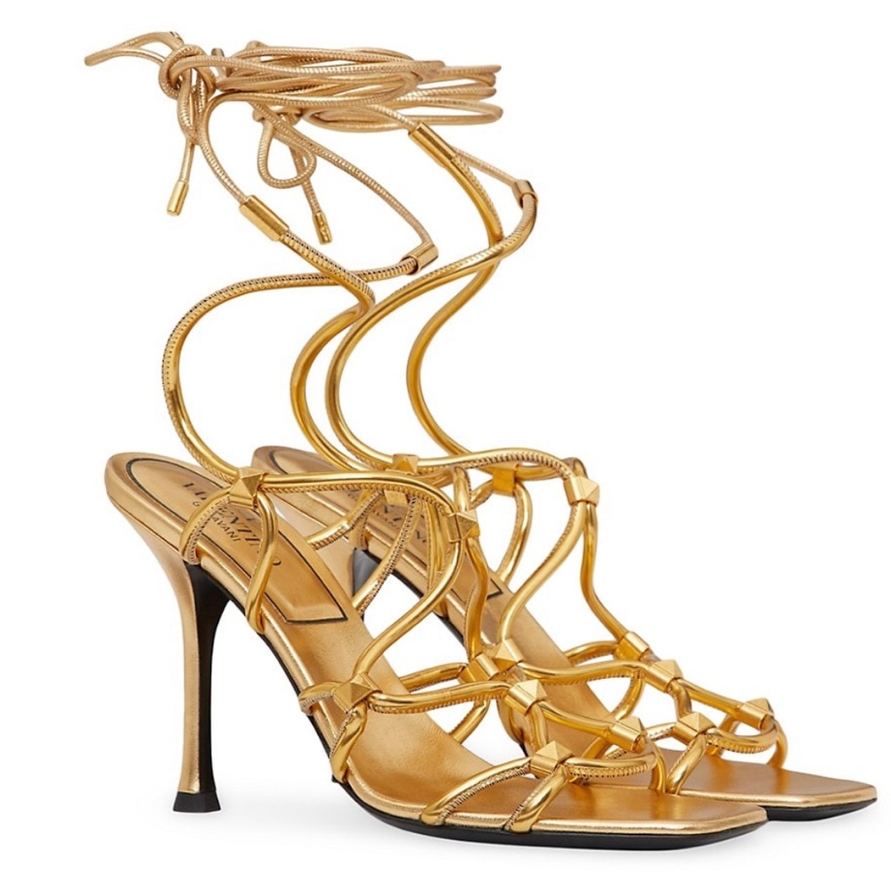 Valentino Garavani Net Mirrror Effect Synthetic Sandals 100 mm
